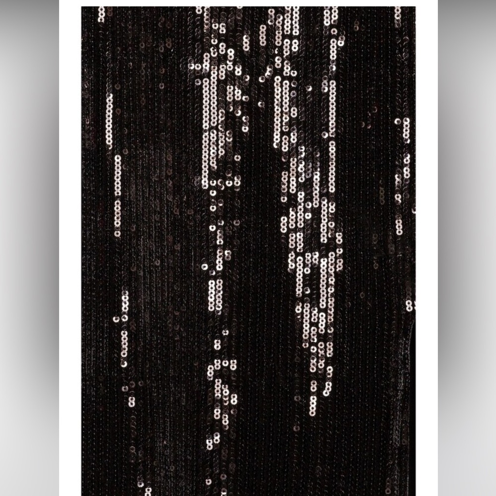 NBD Kalindi Midi Dress in Black Sequin & Feather Trim Size Medium - Picture 3 of 10